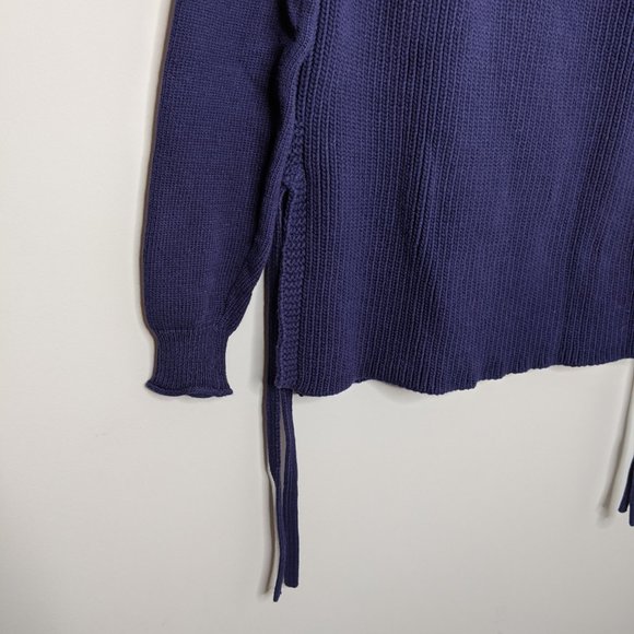 J CREW • Navy Blue Ribbed Tie Crewneck Sweater S - Picture 6 of 8